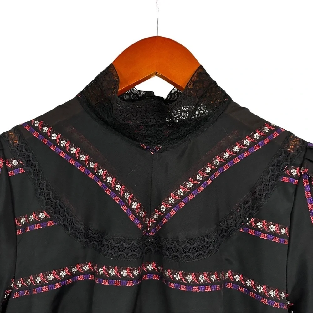 SANDRO Sibel Mock Neck Long Sleeve Dress - Picture 7 of 14